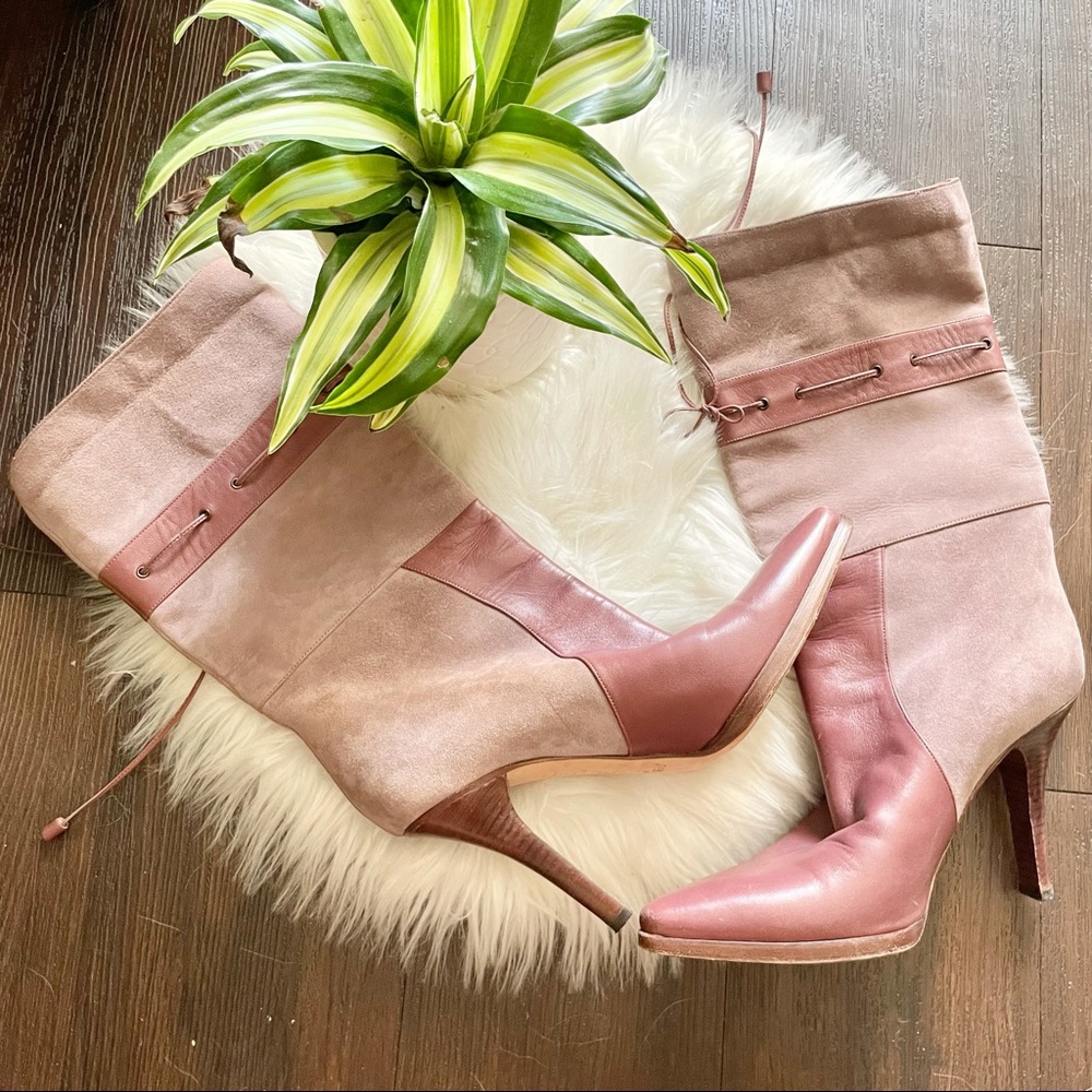 Jimmy Choo Suede Leather High Boots Mauve Purple - Beautiful Shoes EU 38/US 7.5
